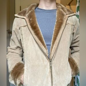 Faux fur coat warm fall
